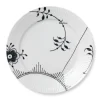 Royal Copenhagen Sort Mega Riflet|Middagstallerkener*Sort Mega Riflet tallerken, decoration 2, 27 cm