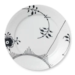 Royal Copenhagen Sort Mega Riflet|Middagstallerkener*Sort Mega Riflet tallerken, decoration 2, 27 cm