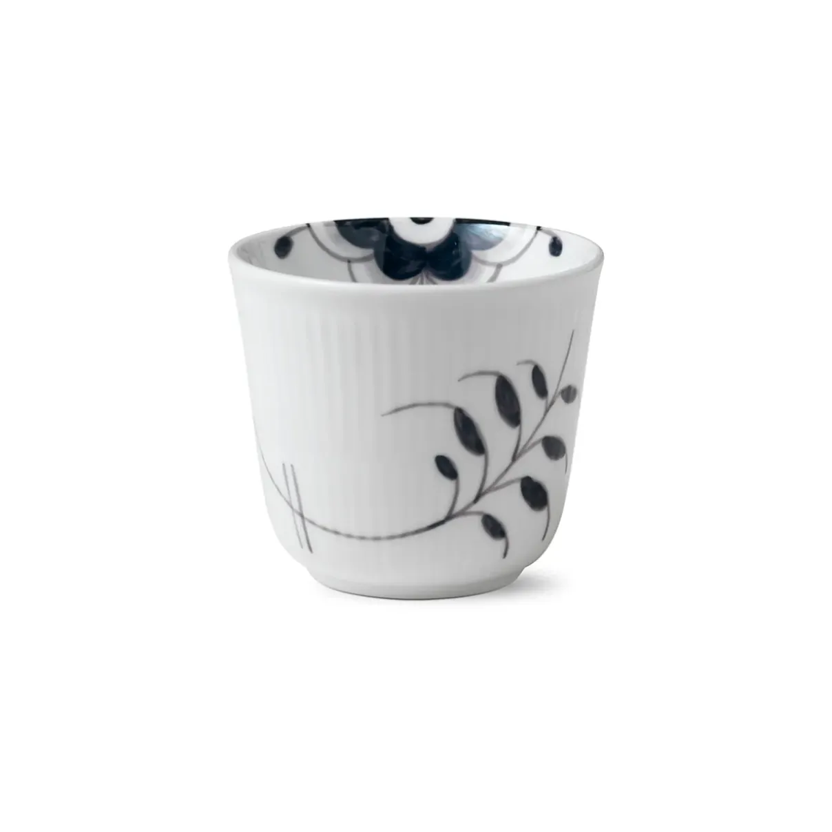 Royal Copenhagen Sort Mega Riflet|Kaffekopper*Sort Mega Riflet termokrus, 26 cl