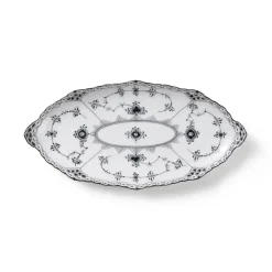 Royal Copenhagen Eksklusive Steldele|Sort Musselmalet Halvblonde*Sort Musselmalet Halvblonde asiet, 24,5 cm