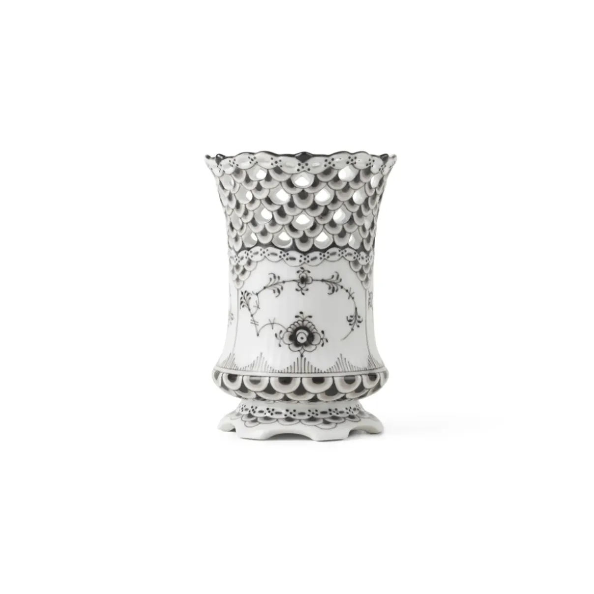 Royal Copenhagen Eksklusive Steldele|Sort Musselmalet Helblonde*Sort Musselmalet Helblonde vase, 11 cm