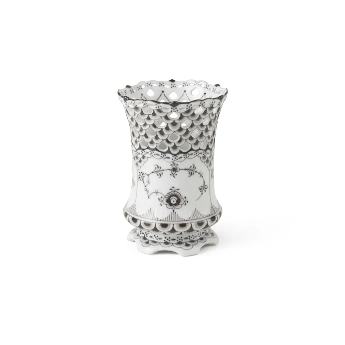 Royal Copenhagen Eksklusive Steldele|Sort Musselmalet Helblonde*Sort Musselmalet Helblonde vase, 11 cm
