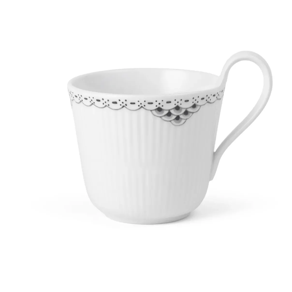 Royal Copenhagen Sort Riflet Blonde|Kaffekopper*Sort Riflet Blonde højhankskop, 33 cl
