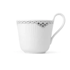 Royal Copenhagen Sort Riflet Blonde|Kaffekopper*Sort Riflet Blonde højhankskop, 33 cl