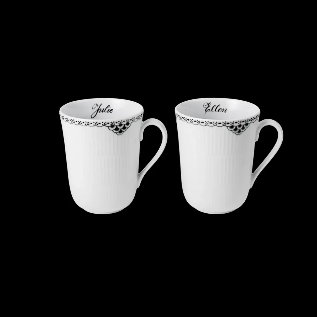 Royal Copenhagen Sort Riflet Blonde*Sort Riflet Blonde kop, , 33 cl, 2 stk. Bespoke