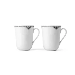 Royal Copenhagen Sort Riflet Blonde*Sort Riflet Blonde kop, , 33 cl, 2 stk. Bespoke