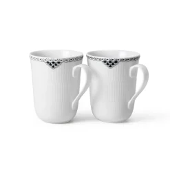 Royal Copenhagen Sort Riflet Blonde|Kaffekopper*kop, 36 cl, 2 stk. Sort Riflet Blonde