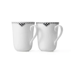 Royal Copenhagen Sort Riflet Blonde|Kaffekopper*kop, 36 cl, 2 stk. Sort Riflet Blonde
