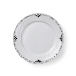 Royal Copenhagen Sort Riflet Blonde|Frokost Tallerkener*Sort Riflet Blonde tallerken, 22 cm
