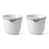 Royal Copenhagen Sort Riflet Blonde|Kaffekopper*Sort Riflet Blonde termokrus, 26 cl, 2 stk.