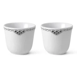 Royal Copenhagen Sort Riflet Blonde|Kaffekopper*Sort Riflet Blonde termokrus, 26 cl, 2 stk.