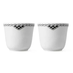 Royal Copenhagen Sort Riflet Blonde|Kaffekopper*Sort Riflet Blonde termokrus, 26 cl, 2 stk.