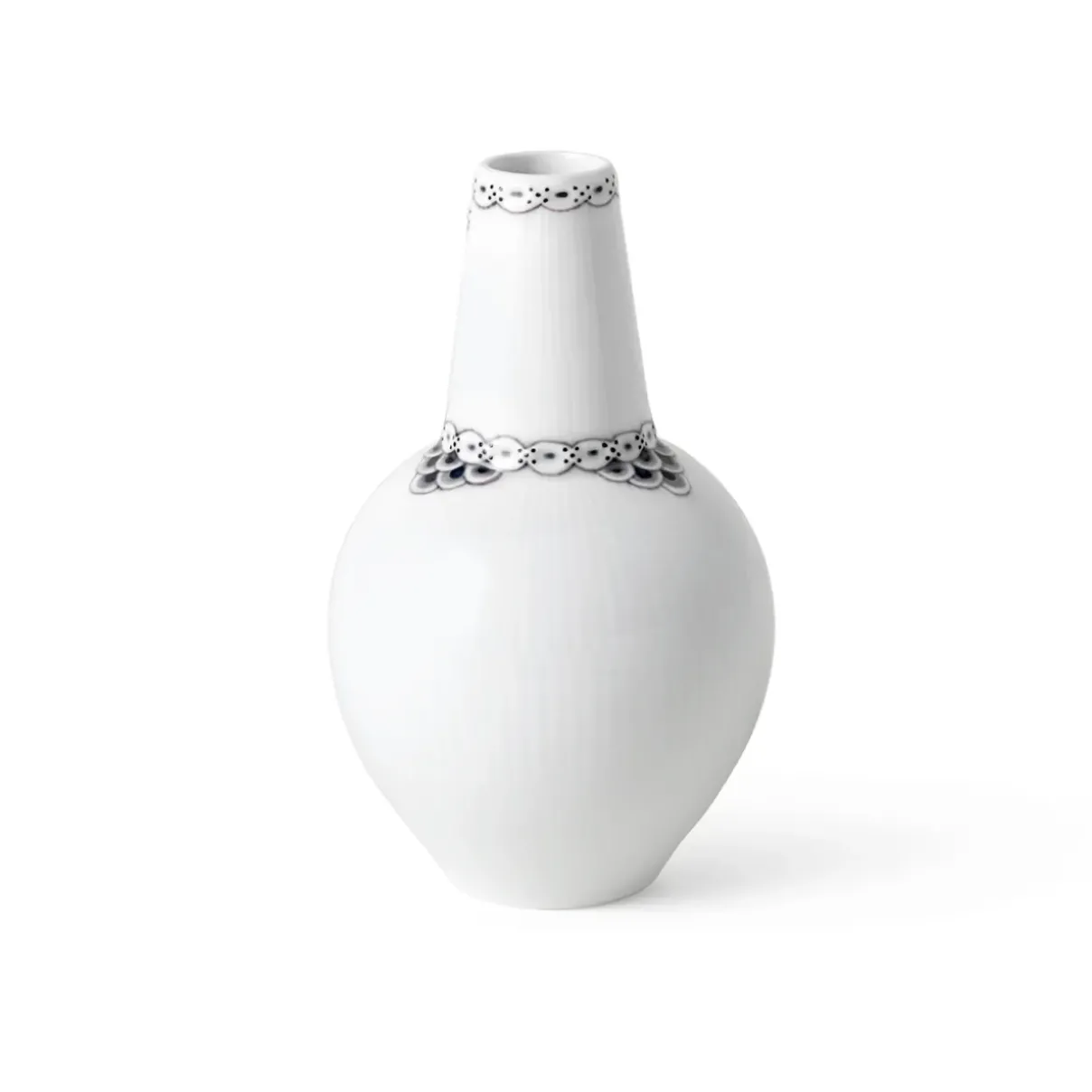 Royal Copenhagen Sort Riflet Blonde*vase, 15 cm Sort Riflet Blonde