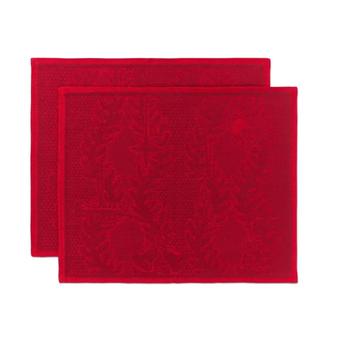 Royal Copenhagen Stjerne Riflet Jul|Julepynt*Stjerne Riflet Jul dækkeserviet, rød, 45 x 35 cm, 2 stk. Rød Stjerne Riflet Jul