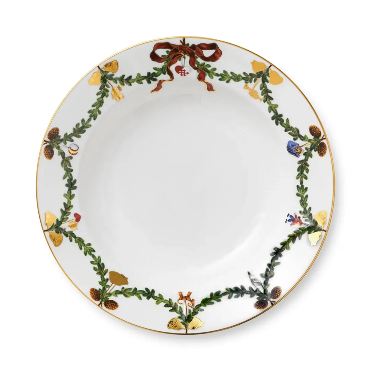 Royal Copenhagen Stjerne Riflet Jul|Dybe Tallerkener*Stjerne Riflet Jul dyb tallerken, 24,5 cm