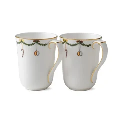 Royal Copenhagen Stjerne Riflet Jul|Kaffekopper*Stjerne Riflet Jul kop, 36 cl, 2 stk.