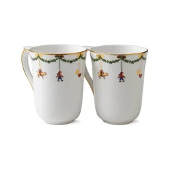 Royal Copenhagen Stjerne Riflet Jul|Kaffekopper*Stjerne Riflet Jul kop, 36 cl, 2 stk.
