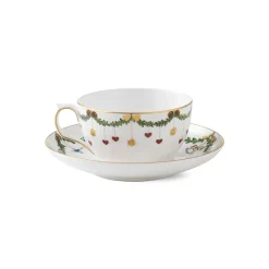 Royal Copenhagen Stjerne Riflet Jul|Kaffekopper*Stjerne Riflet Jul kop og underkop, 32 cl