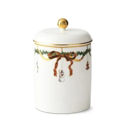 Royal Copenhagen Stjerne Riflet Jul|Opbevaringskrukker*Stjerne Riflet Jul krukke med låg, 16 cm