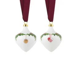 Royal Copenhagen Stjerne Riflet Jul|Julepynt*Stjerne Riflet Jul ornament, 8,5 cm, 2 stk.