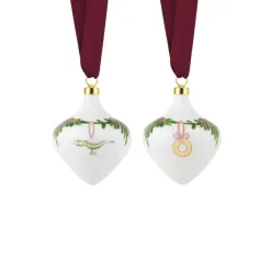Royal Copenhagen Stjerne Riflet Jul|Julepynt*Stjerne Riflet Jul ornament, 8,5 cm, 2 stk.