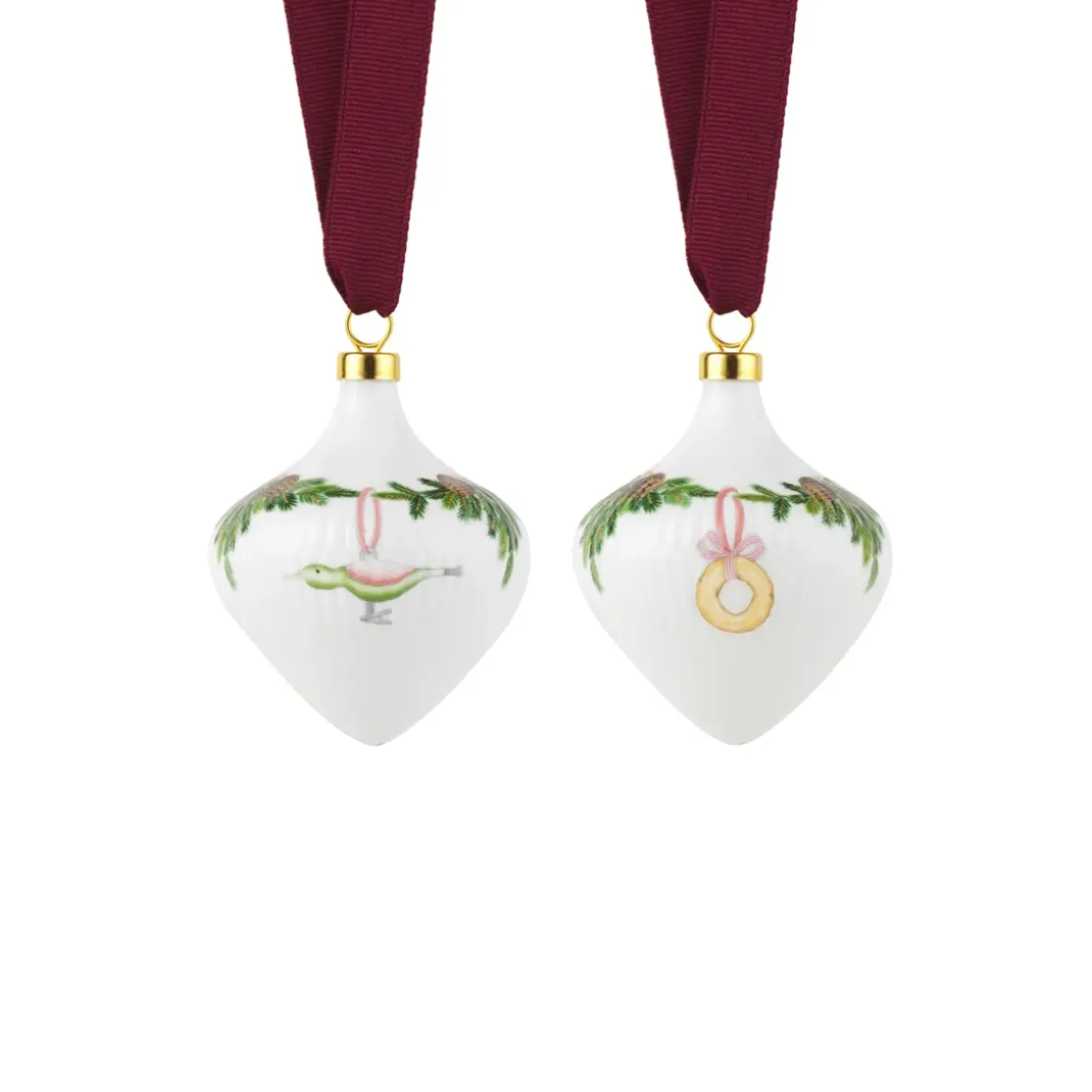 Royal Copenhagen Stjerne Riflet Jul|Julepynt*Stjerne Riflet Jul ornament, 8,5 cm, 2 stk.