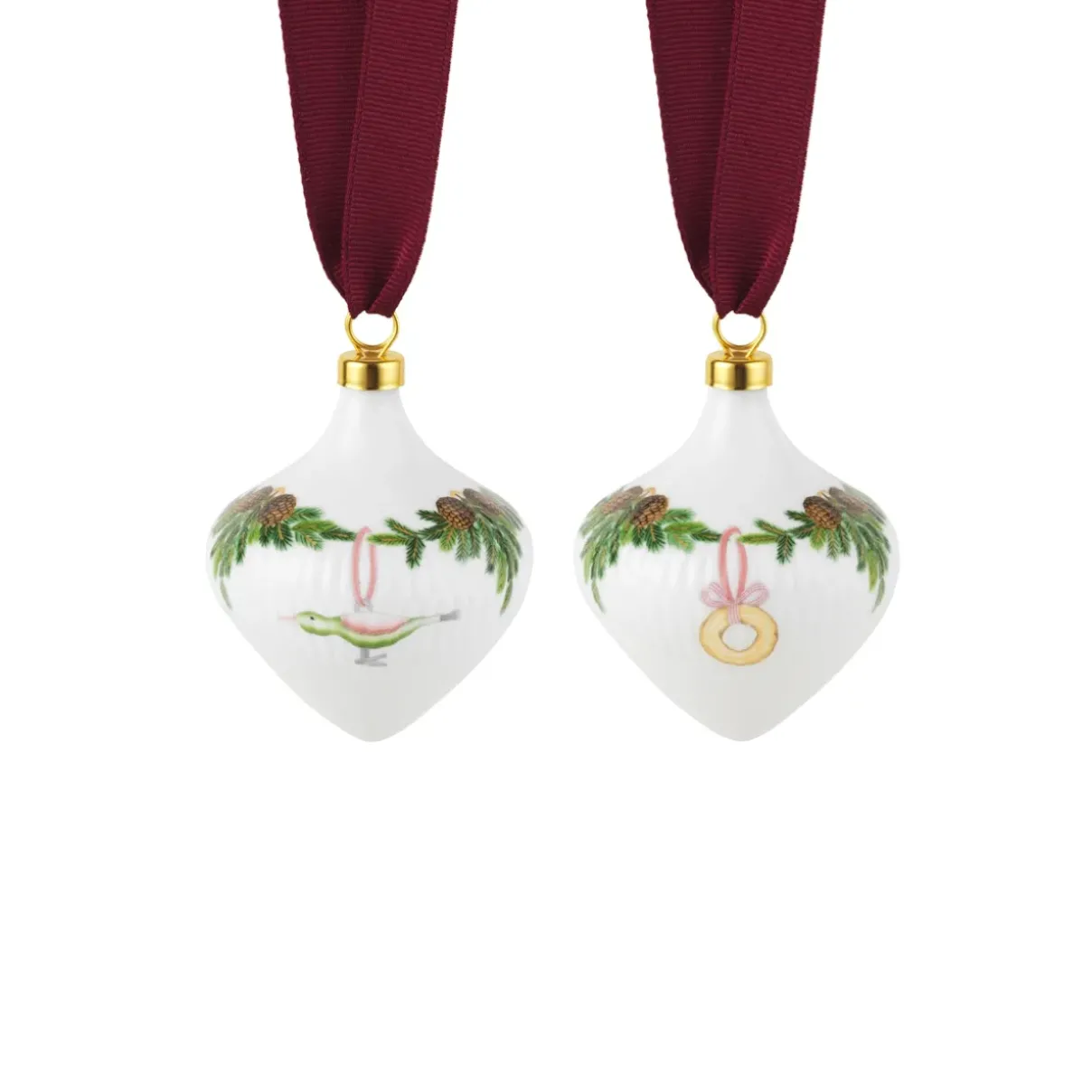 Royal Copenhagen Stjerne Riflet Jul|Julepynt*Stjerne Riflet Jul ornament, 8,5 cm, 2 stk.