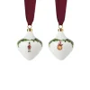 Royal Copenhagen Stjerne Riflet Jul|Julepynt*Stjerne Riflet Jul ornament, 8,5 cm, 2 stk.