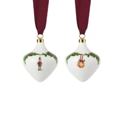 Royal Copenhagen Stjerne Riflet Jul|Julepynt*Stjerne Riflet Jul ornament, 8,5 cm, 2 stk.