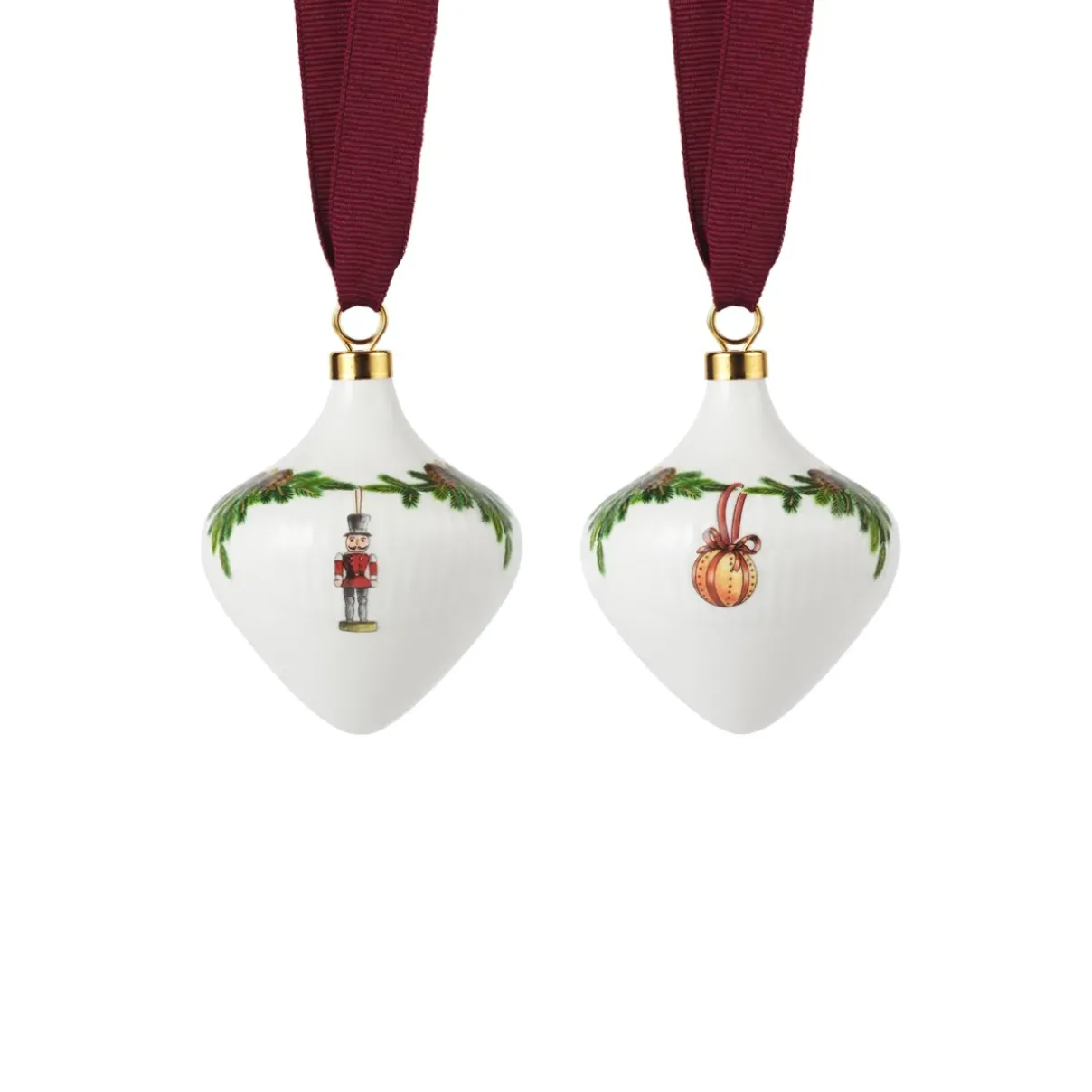Royal Copenhagen Stjerne Riflet Jul|Julepynt*Stjerne Riflet Jul ornament, 8,5 cm, 2 stk.
