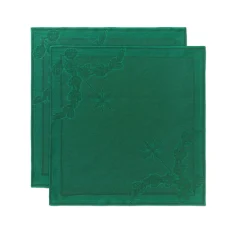 Royal Copenhagen Stjerne Riflet Jul|Julepynt*Stjerne Riflet Jul serviet, grøn, 45 x 45 cm, 2 stk. Grøn Star Fluted Christmas