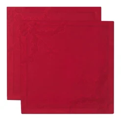Royal Copenhagen Stjerne Riflet Jul|Julepynt*Stjerne Riflet Jul serviet, rød, 45 x 45 cm, 2 stk. Rød Star Fluted Christmas