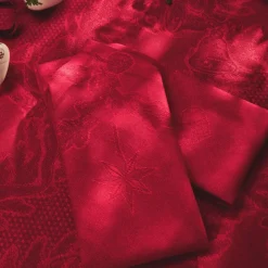 Royal Copenhagen Stjerne Riflet Jul|Julepynt*Stjerne Riflet Jul serviet, rød, 45 x 45 cm, 2 stk. Rød Star Fluted Christmas