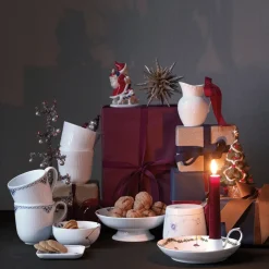 Royal Copenhagen Stjerne Riflet Jul|Snackskåle*Stjerne Riflet Jul skål på fod, 42 cl