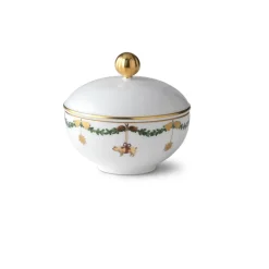 Royal Copenhagen Stjerne Riflet Jul|Julepynt*Stjerne Riflet Jul sukkerskål med låg, 15 cl