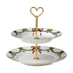 Royal Copenhagen Stjerne Riflet Jul|Étagères*Stjerne Riflet Jul étagère, 2 lag