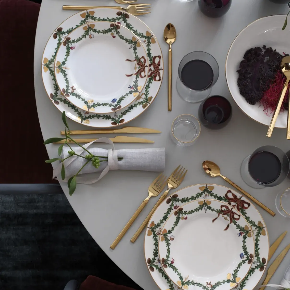 Royal Copenhagen Stjerne Riflet Jul|Frokost Tallerkener*Stjerne Riflet Jul tallerken, 21 cm
