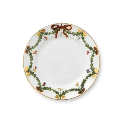 Royal Copenhagen Stjerne Riflet Jul|Desserttallerkener*Stjerne Riflet Jul tallerken, 19 cm