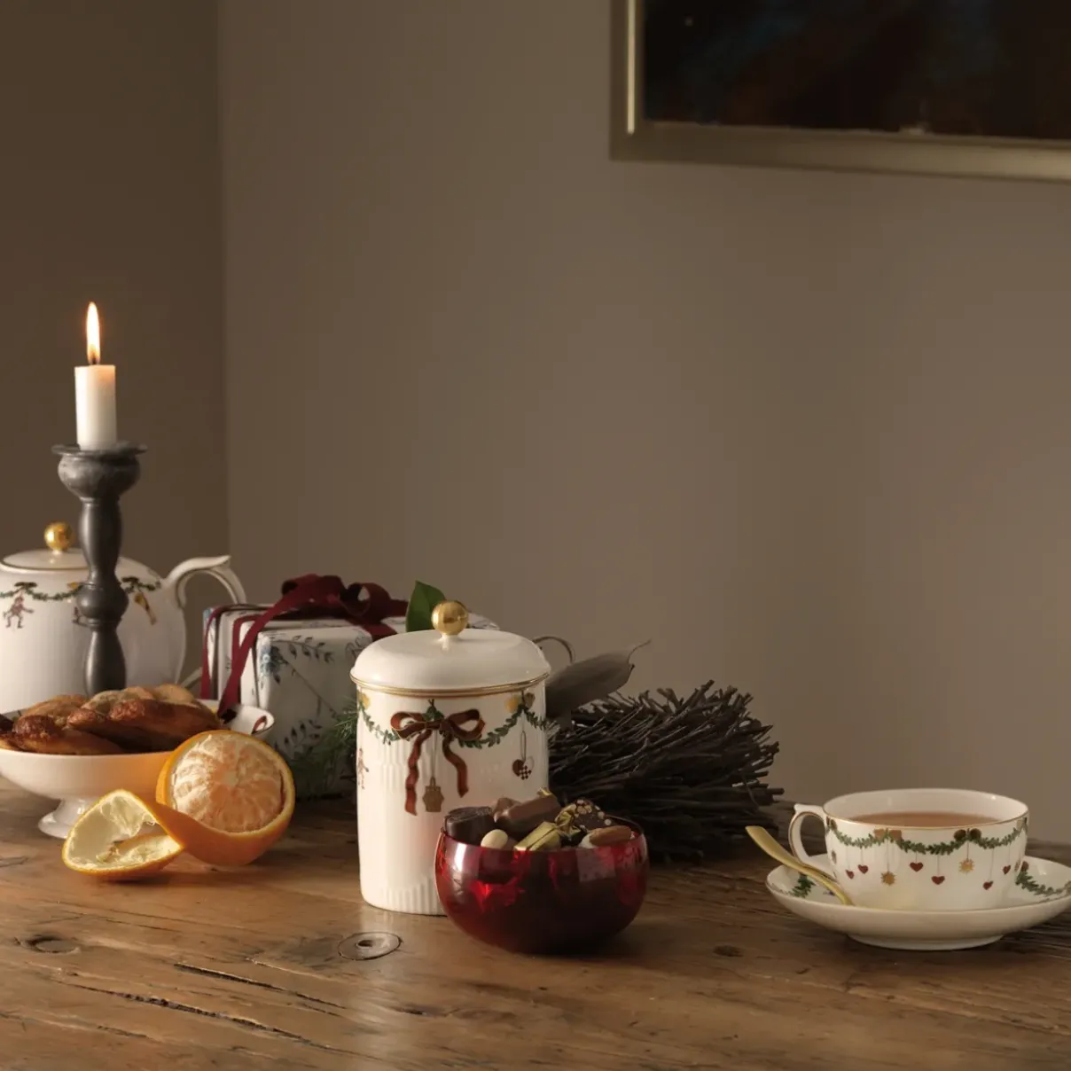 Royal Copenhagen Stjerne Riflet Jul|Desserttallerkener*Stjerne Riflet Jul tallerken, 19 cm