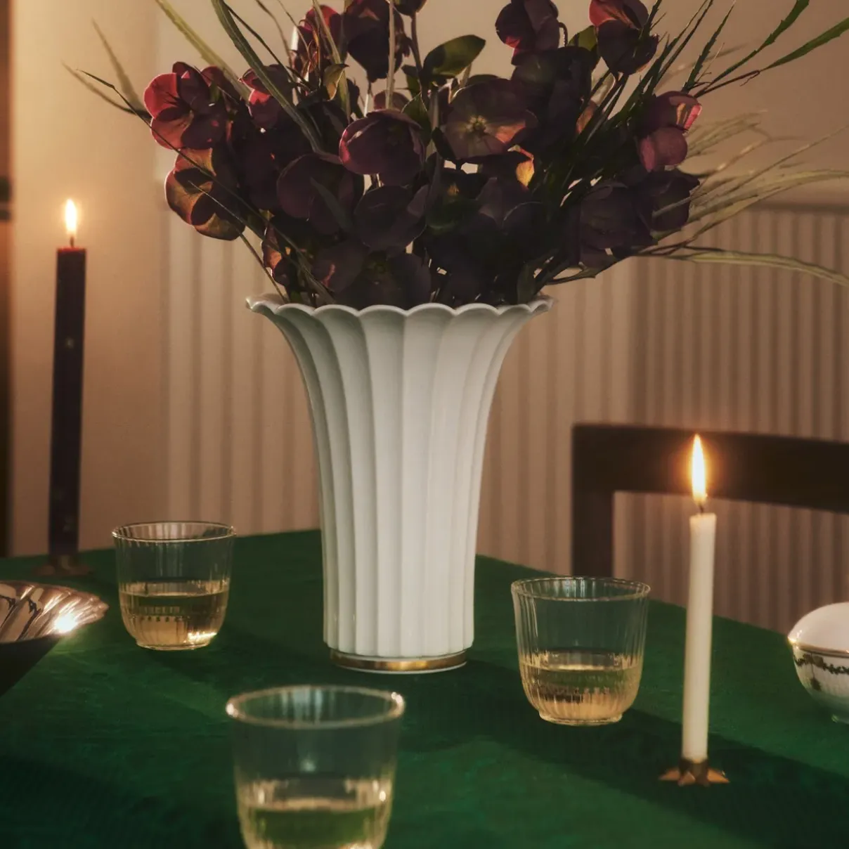 Royal Copenhagen Home Décor|Vaser*Vase med guldkant, 23 cm